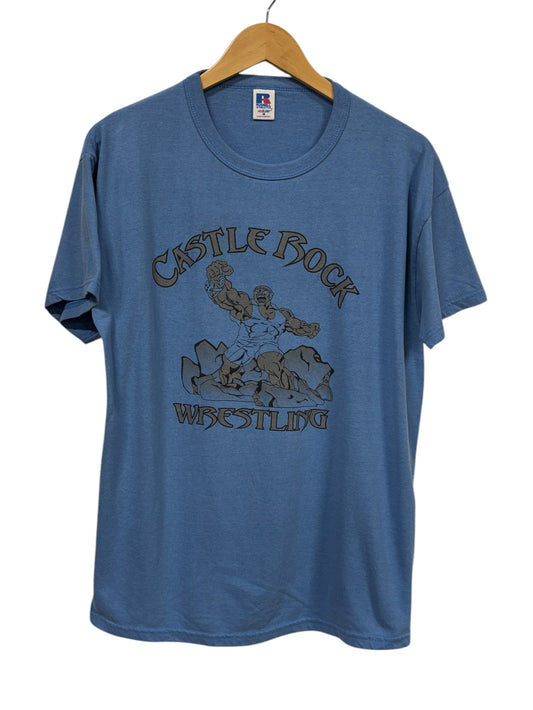 Vintage 00's Castle Rock Wrestling Montana Graphic Tee Size Medium