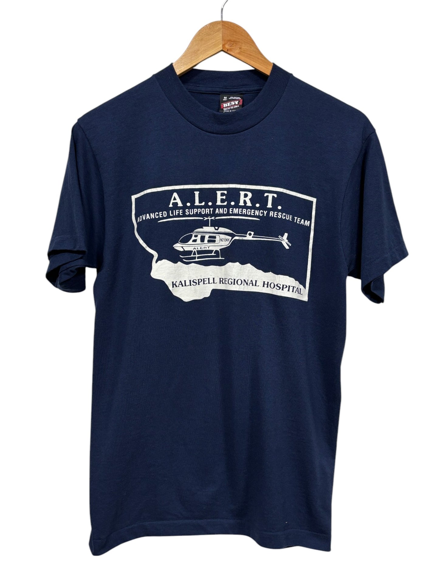 Vintage 80's Kalispell Montana Life Support Rescue Team Tee Size Medium