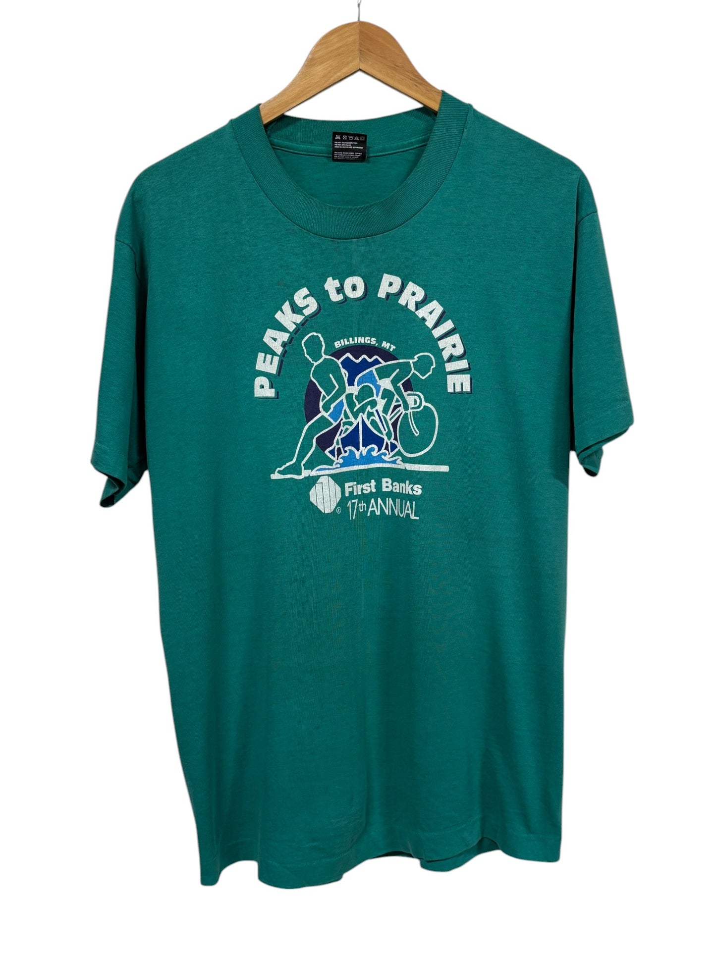 Vintage 90's Billings Montana Peaks to Prairie Marathon Graphic Tee Size Large