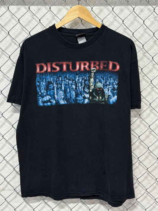 Vintage Y2K Disturbed Giant Tag Ten Thousand Fists Band Tee Size Large