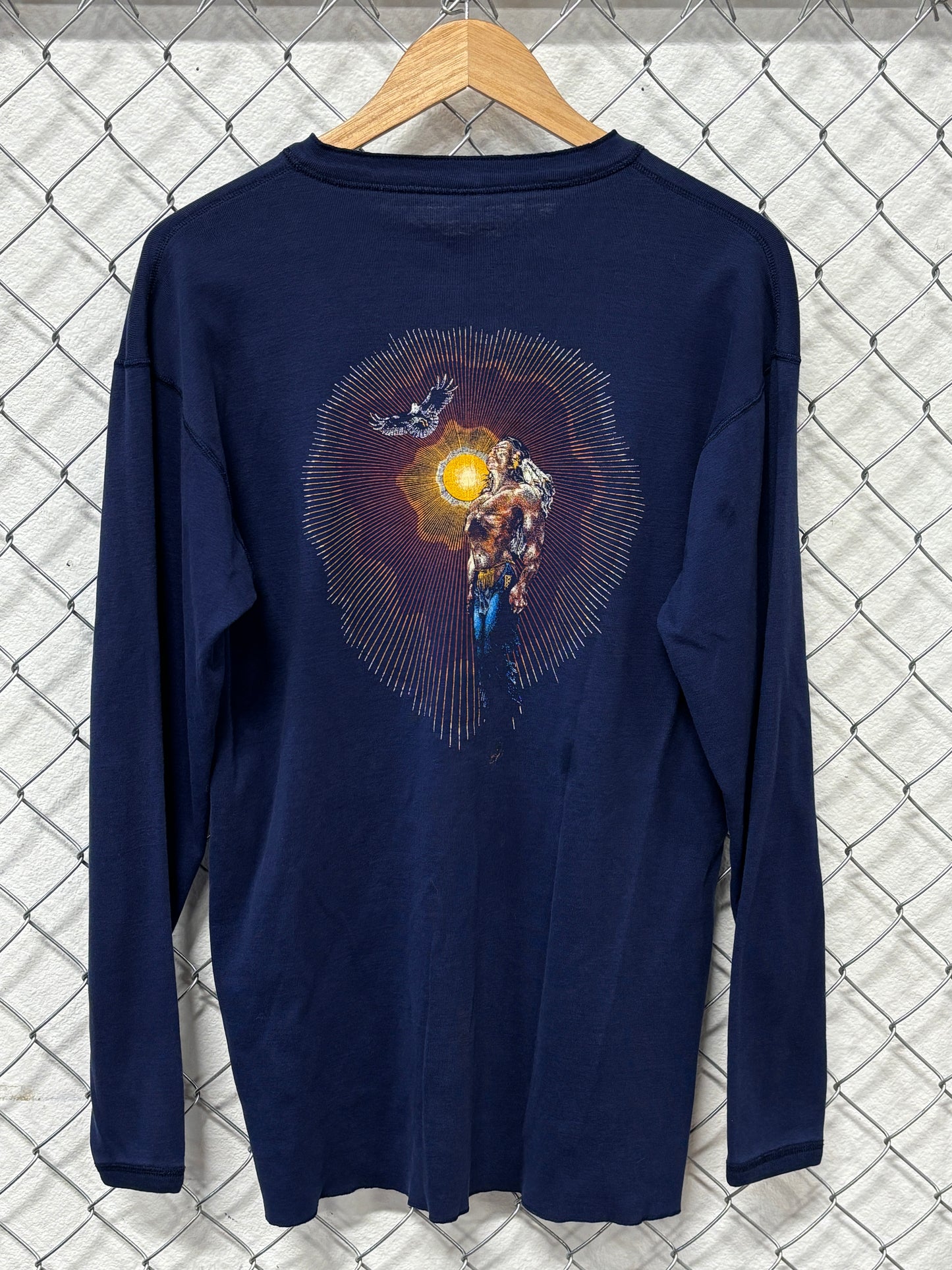 Vintage 90's Rising Spirit Native American Long Sleeve Shirt Size XL