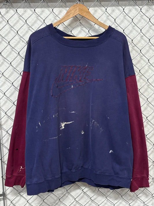 Vintage 90's Nike Paint Splatter Distressed Sweater Size XXL