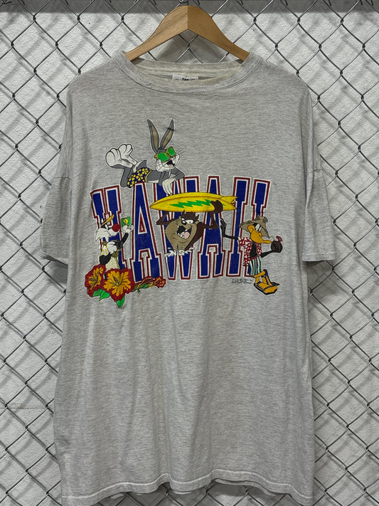Vintage 90's Looney Tunes Hawaii Vacation Tropical Tee Size XL