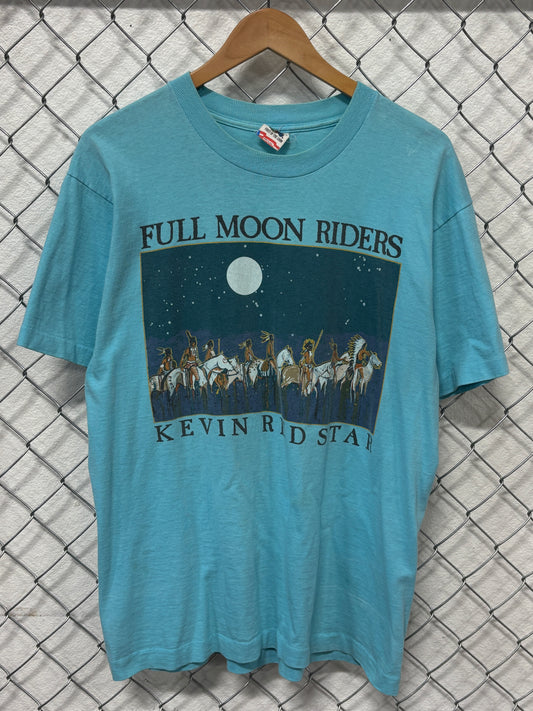 Vintage 90's Kevin Red Star Full Moon Riders Art Tee Size Large