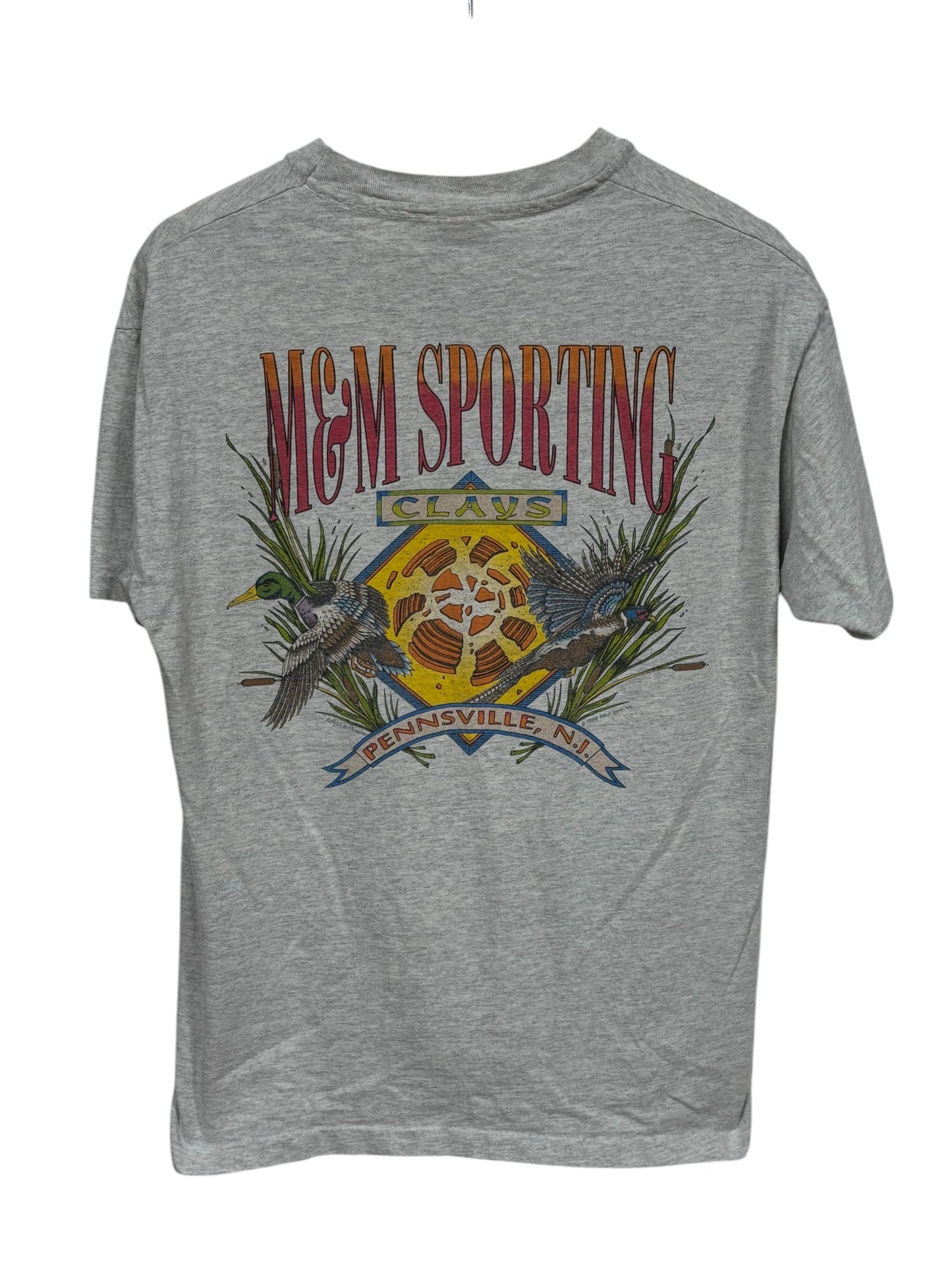 Vintage M&M Hunting Sporting Clay Pigeon Graphic Tee Size Large