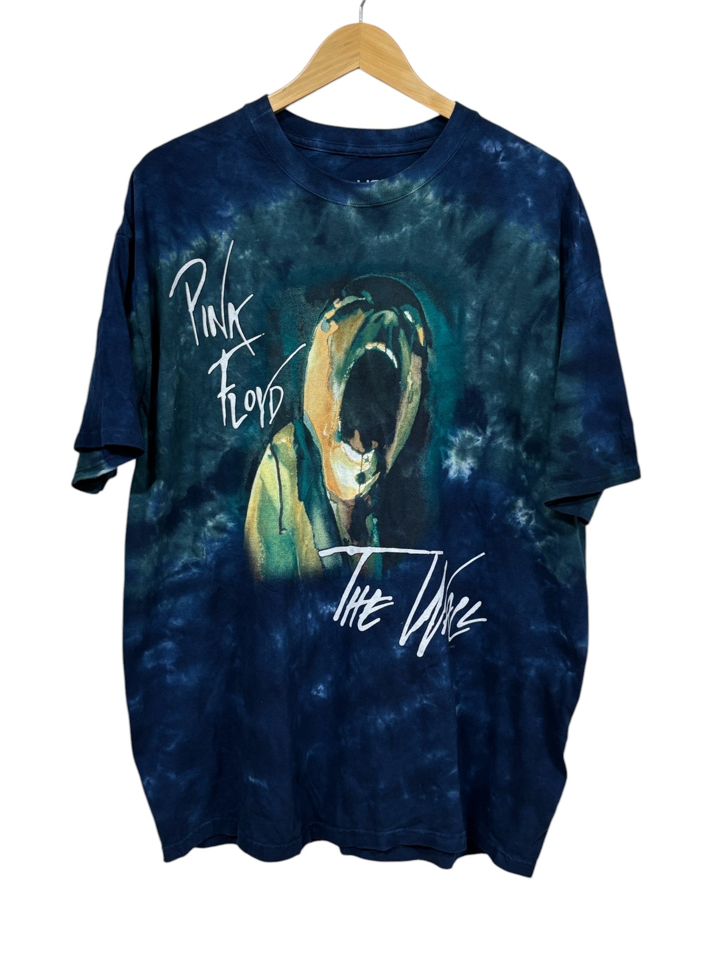 Liquid Blue Pink Floyd The Wall Band Graphic Tie Dye Tee Size XL