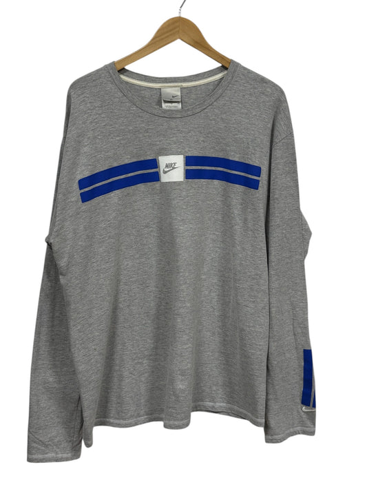 Vintage 00's Nike Grey Swoosh Logo Long Sleeve Shirt Size XL