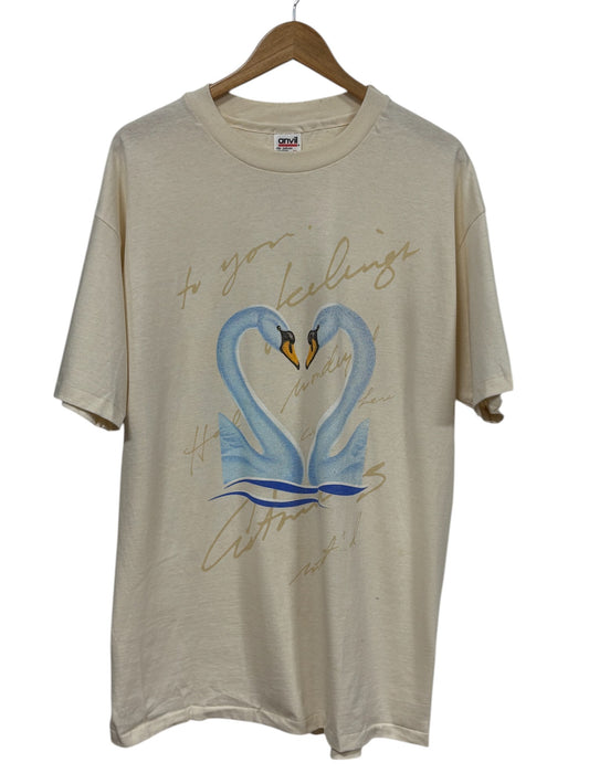 Vintage 90's Swans in Love Graphic Tee Size XL