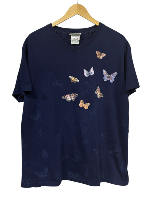 Vintage 90's Butterfly Collage Nature Graphic Tee Size XL