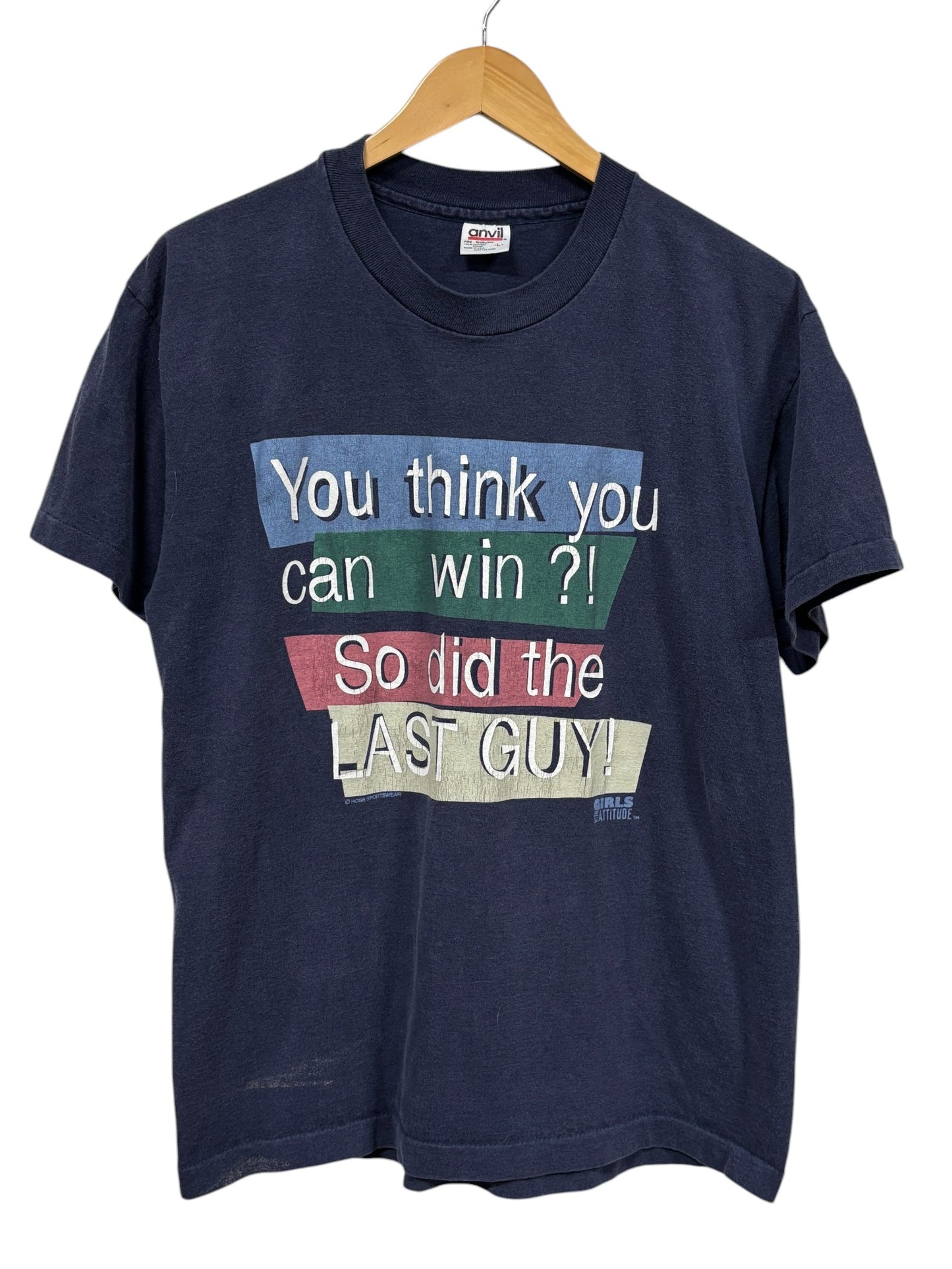 Vintage 90's Girls With Attitude Think You Can Win Graphic Tee Size Large