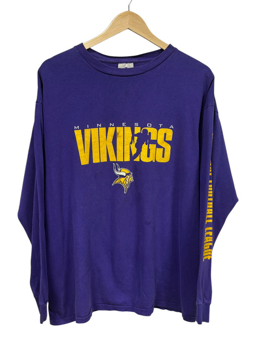 Vintage 90's Logo Athletic Minnesota Vikings Long Sleeve Shirt Size Large