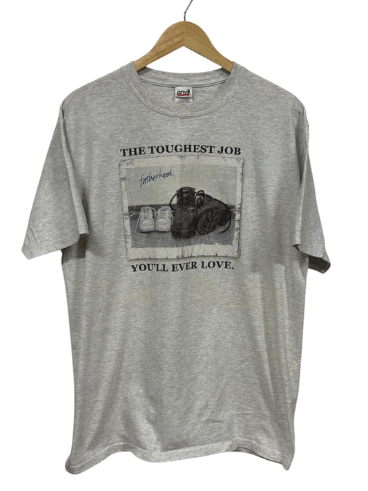 Vintage 90's Toughest Job Fatherhood Graphic Tee Size XL