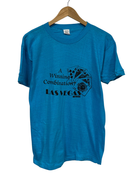 Vintage 80's Las Vegas Winning Combination Poker Tee Size Large