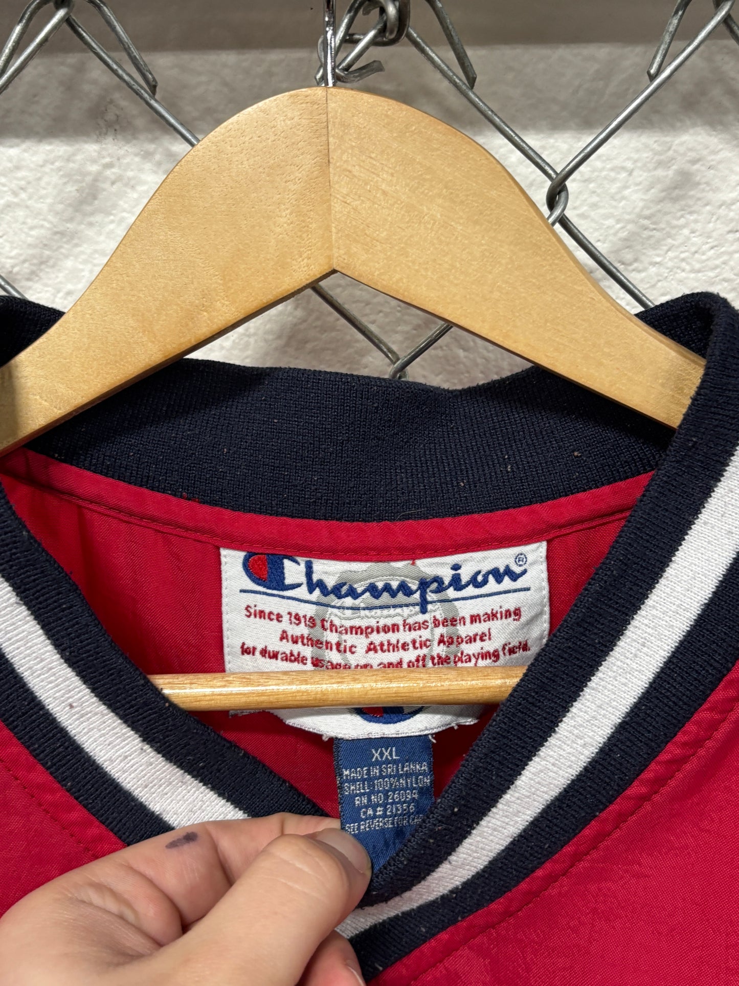 Vintage Y2K Champion Red Pullover Windbreaker Jacket Size XXL