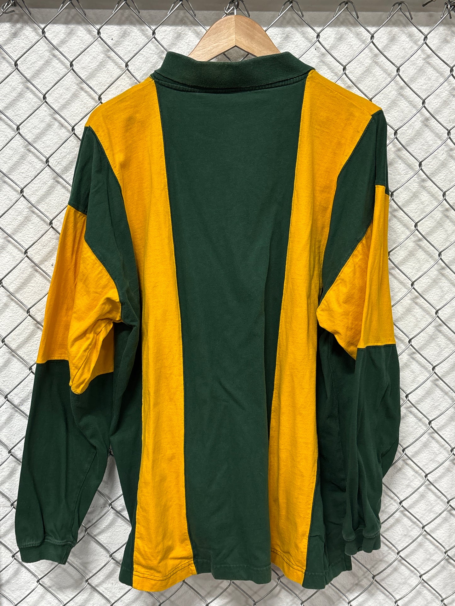 Vintage Green Bay Packers Striped NFL Rugby Shirt Size XL