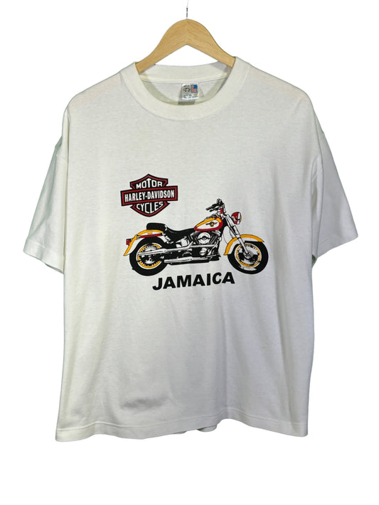 Vintage 90's Harley Davidson Jamaica Biker Graphic Tee Size XL