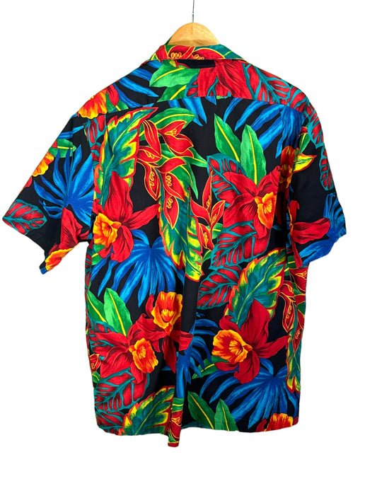 Vintage 90's Classic Hawaiian Tropical Short Sleeve Button Up Shirt Size XL