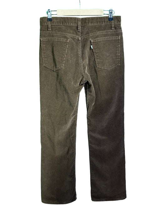 Vintage Levi's 517 White Tab Brown Corduroy Pants Grunge Size 32x30