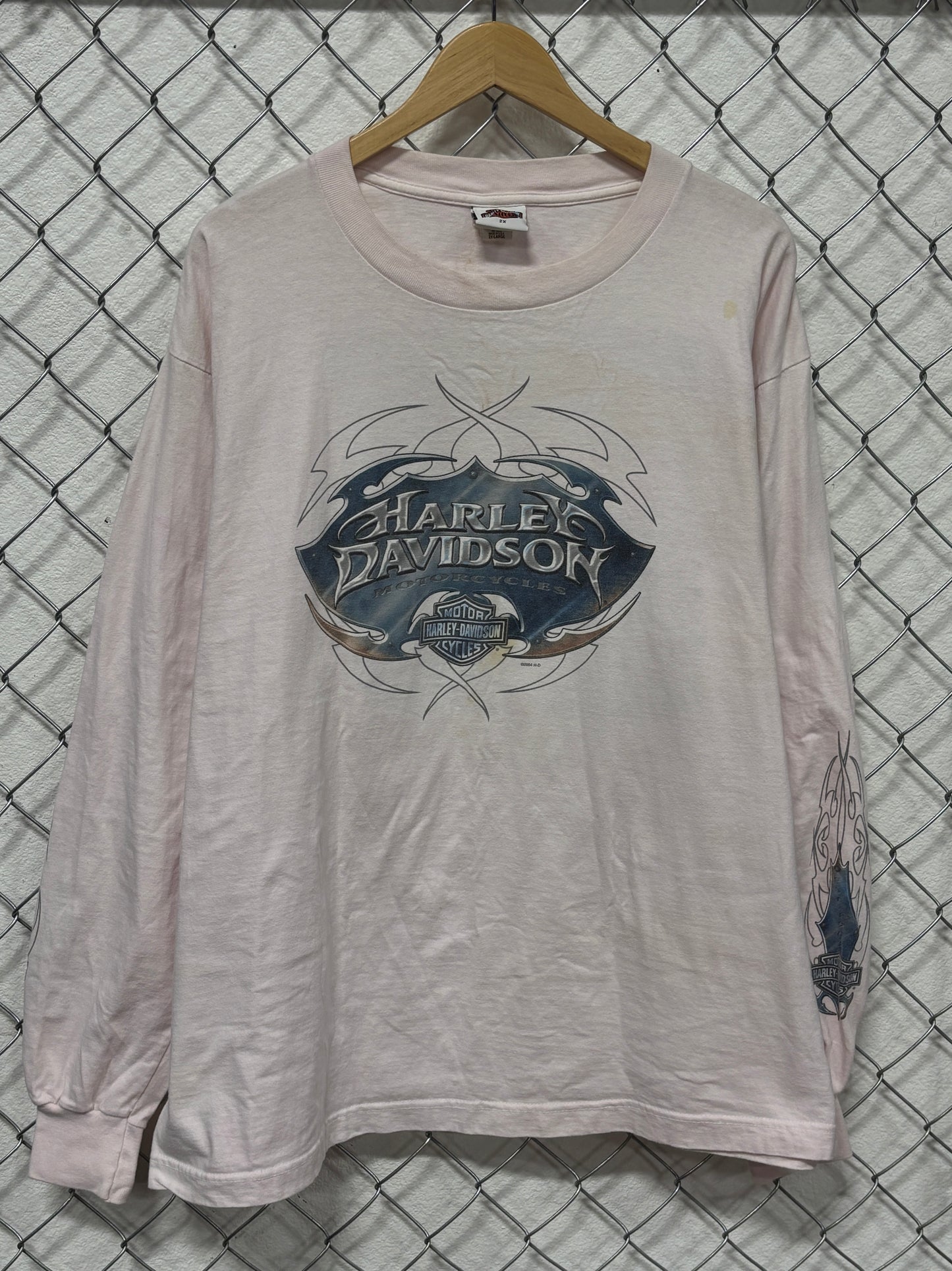 Vintage Y2K Harley Davidson Fargo ND Long Sleeve Biker Shirt Size XXL