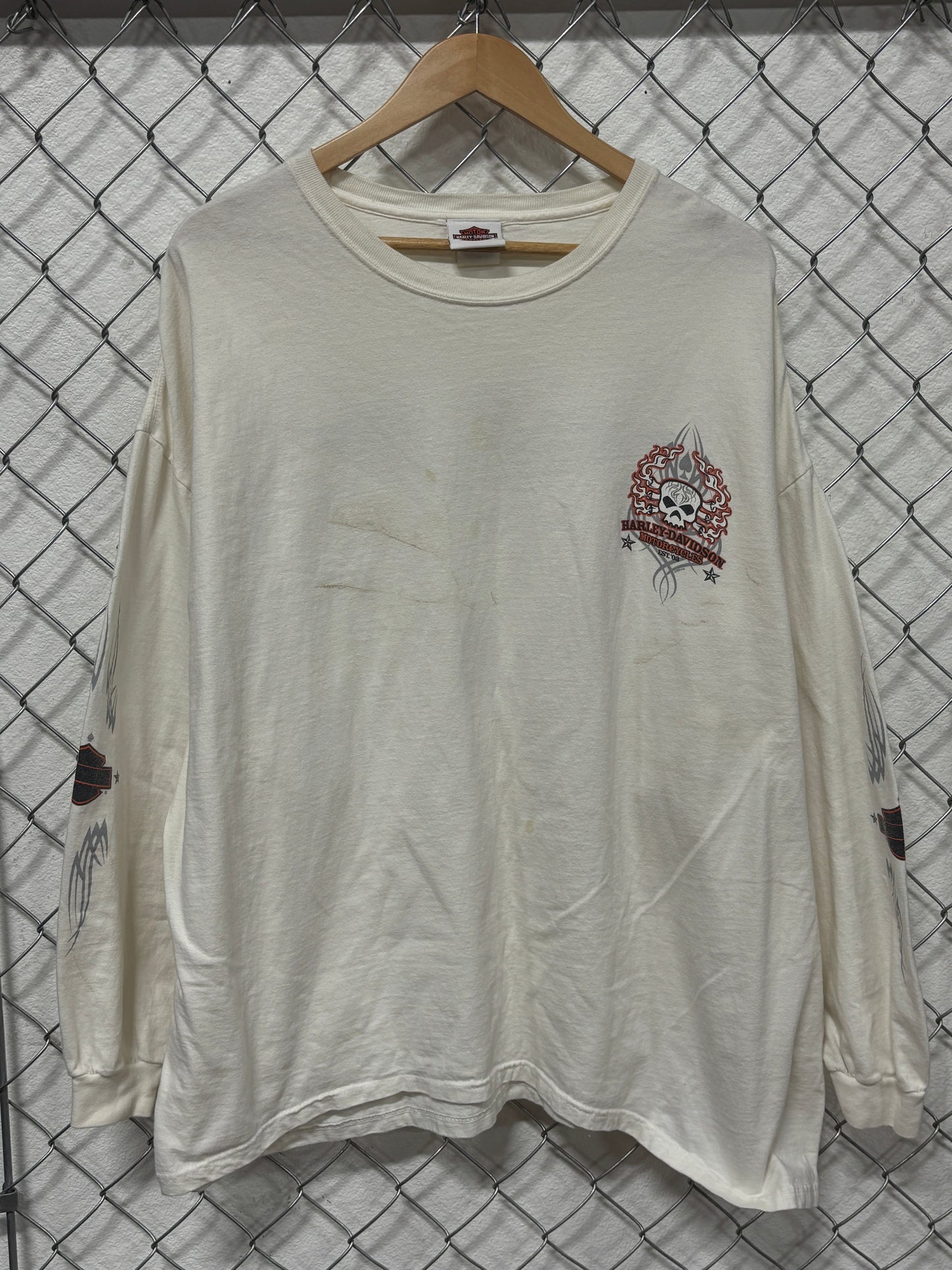 Vintage Y2K Harley Davidson Las Vegas Biker Long Sleeve Shirt Size 3XL