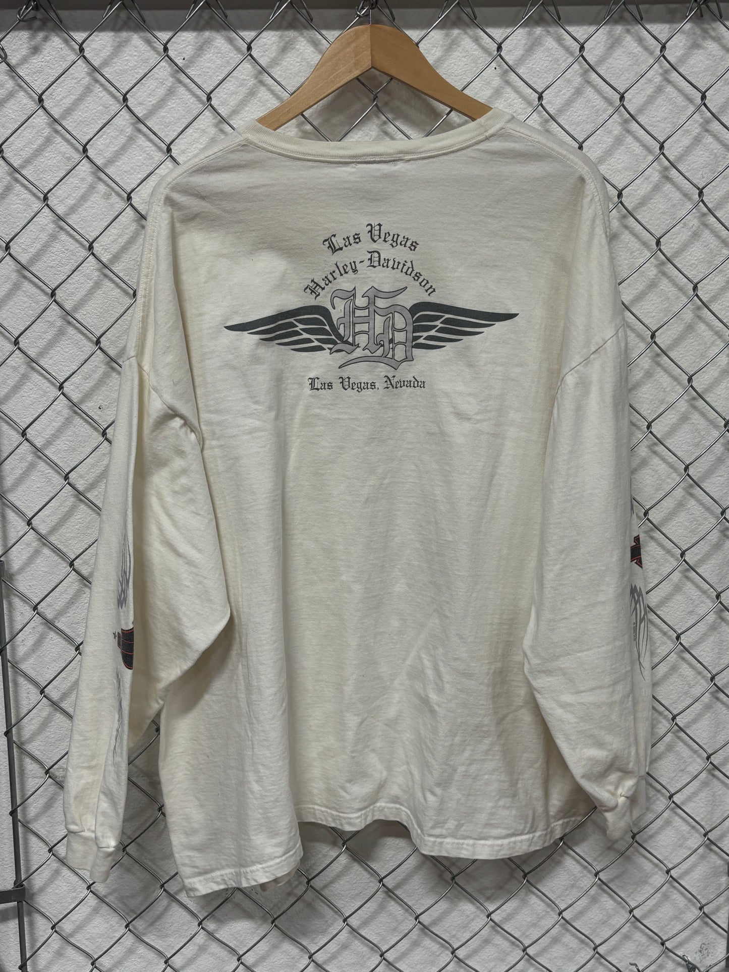 Vintage Y2K Harley Davidson Las Vegas Biker Long Sleeve Shirt Size 3XL