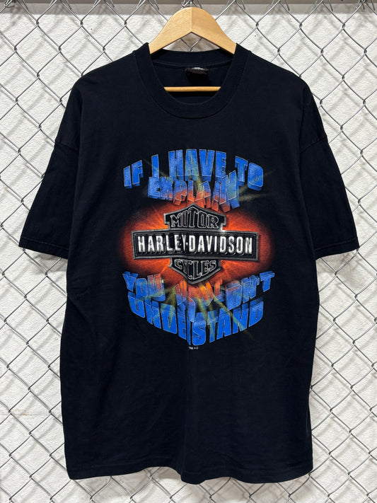Vintage 90's Harley Davidson If I Have to Explain Biker Tee Size XXL