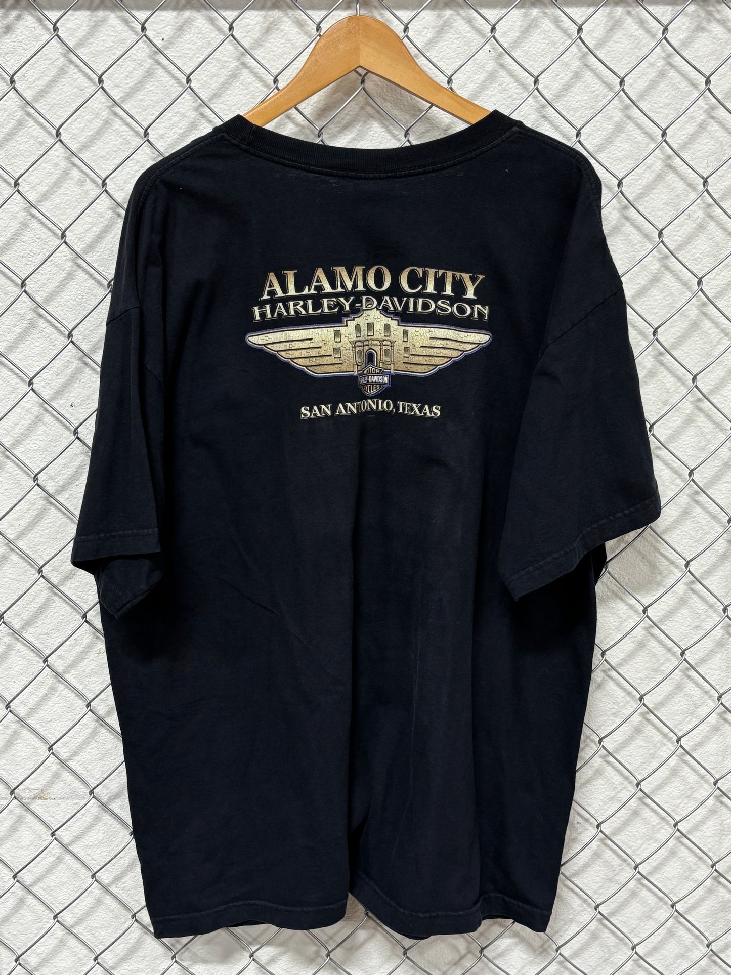 Vintage Y2K Harley Davidson Flames Biker Graphic Tee Size XXL