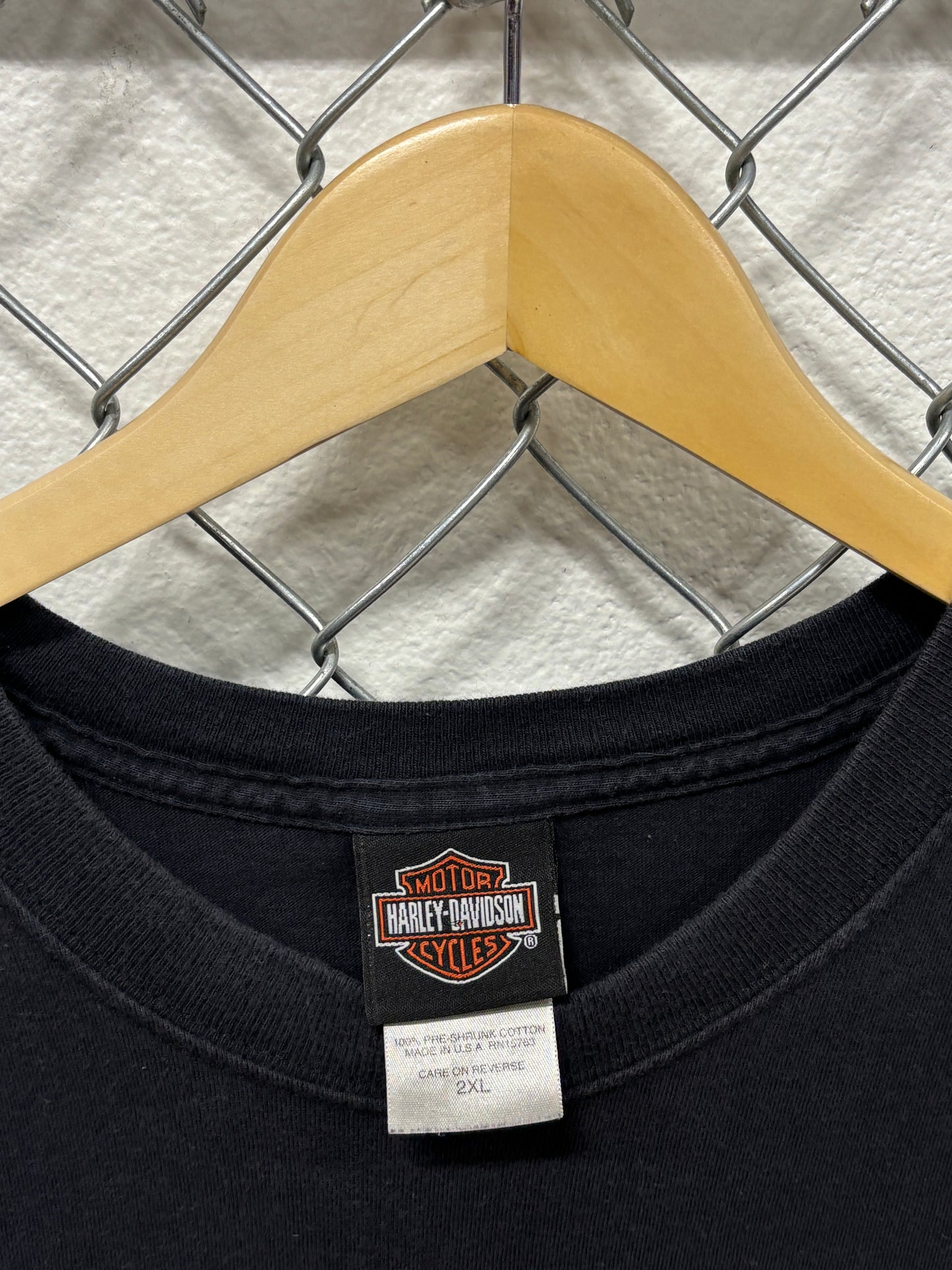 Vintage Y2K Harley Davidson Las Vegas Skull Cards Biker Tee Size XXL