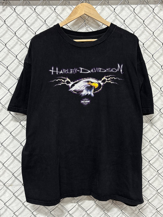 Vintage Harley Davidson Eagle Lightning Biker Graphic Tee Size XXL
