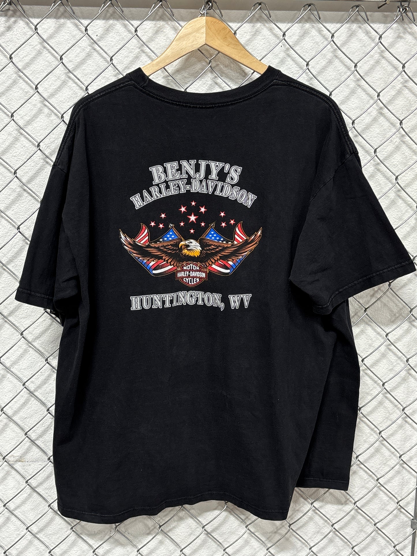 Vintage Harley Davidson Eagle Lightning Biker Graphic Tee Size XXL
