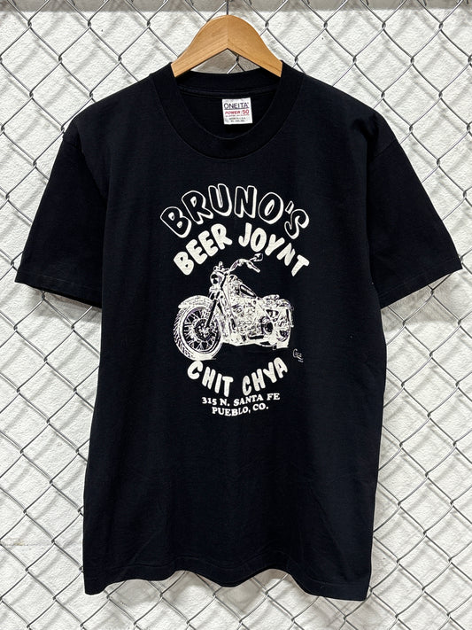 Vintage 90's Bruno's Beer Joynt Biker Bar Graphic Tee Size XL
