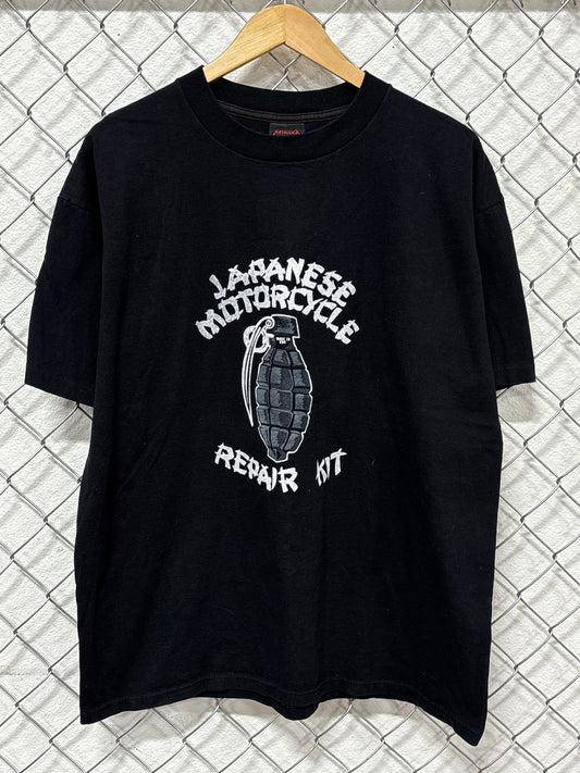 Vintage 90's Japanese Motorcycle Repair Kit Grenade Biker Graphic Tee Size XL