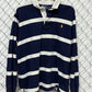 Vintage Polo Ralph Lauren Blue Striped Rugby Shirt Size XXL