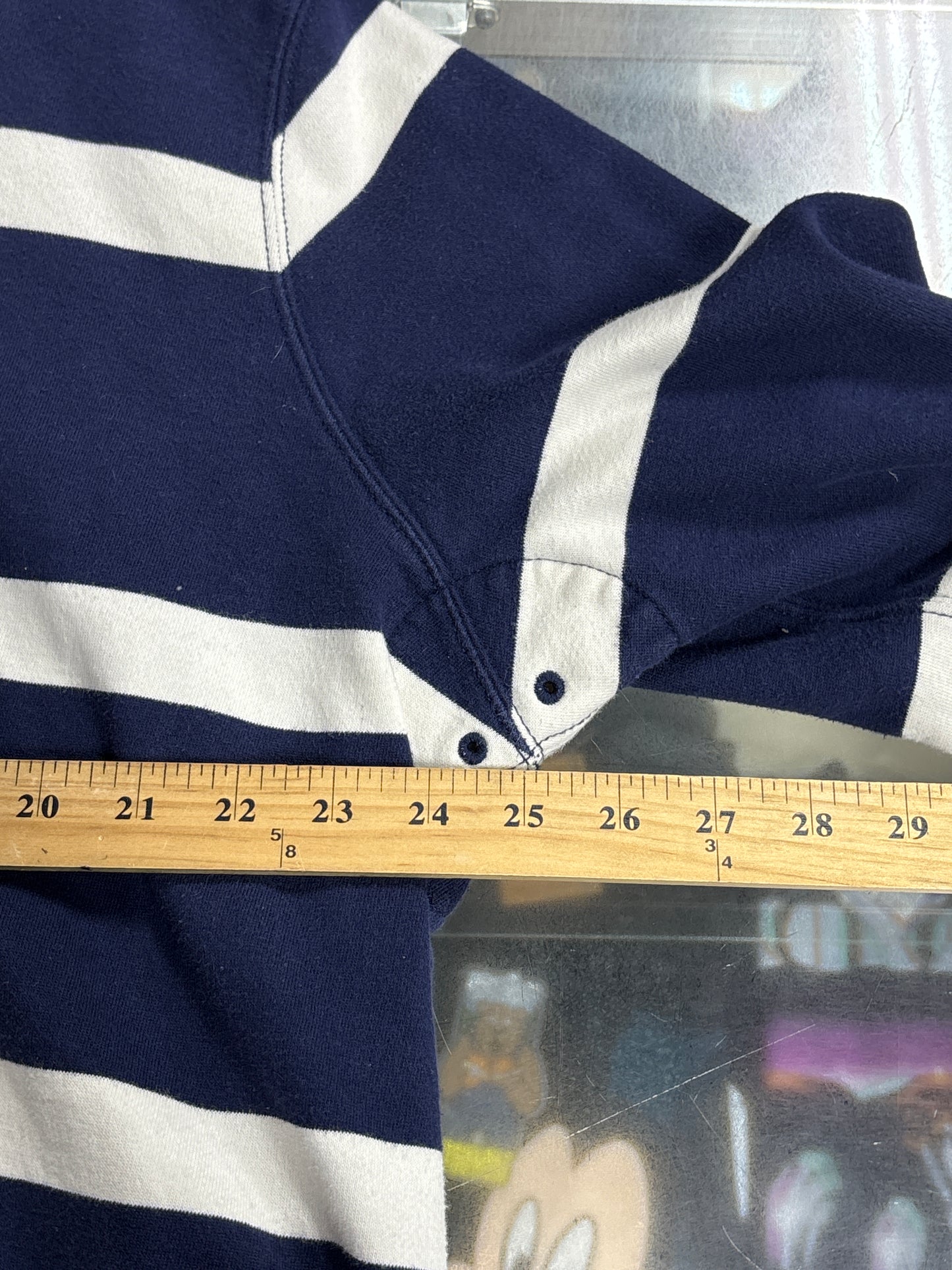 Vintage Polo Ralph Lauren Blue Striped Rugby Shirt Size XXL