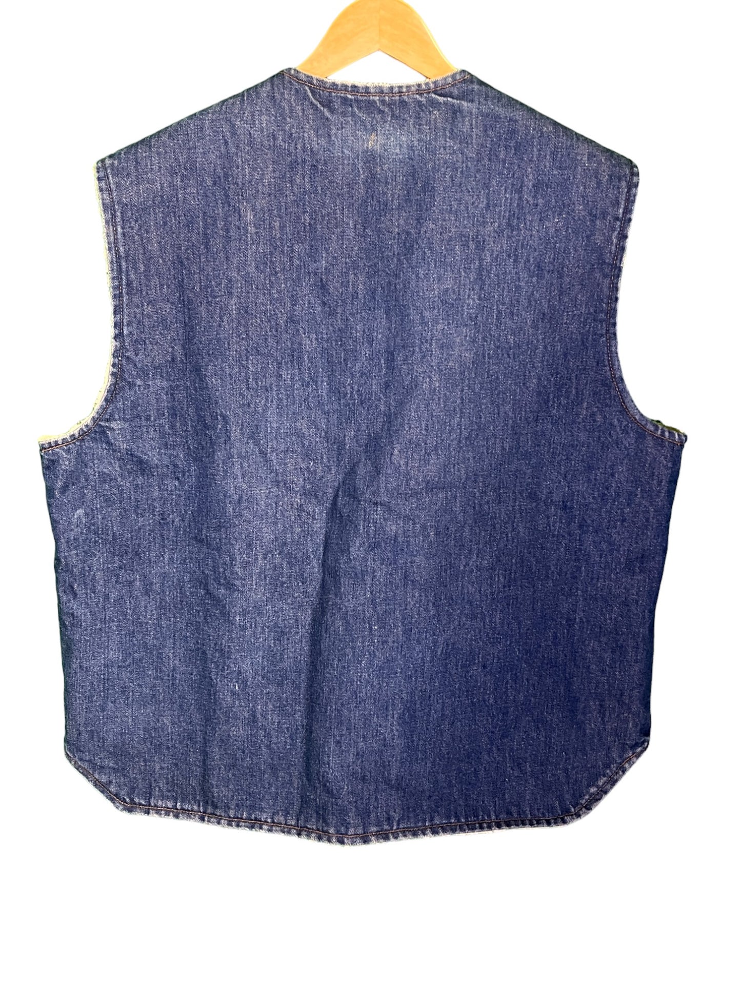 Vintage Come on Strong Brand Sherpa Lined Denim Work Vest Size XL