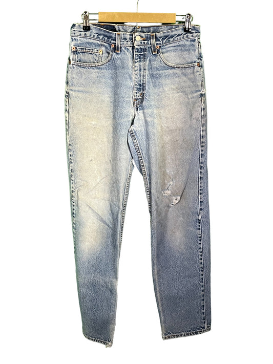 Vintage 90's Levi's 550 Light Wash Distressed Denim Jeans Size 30x34