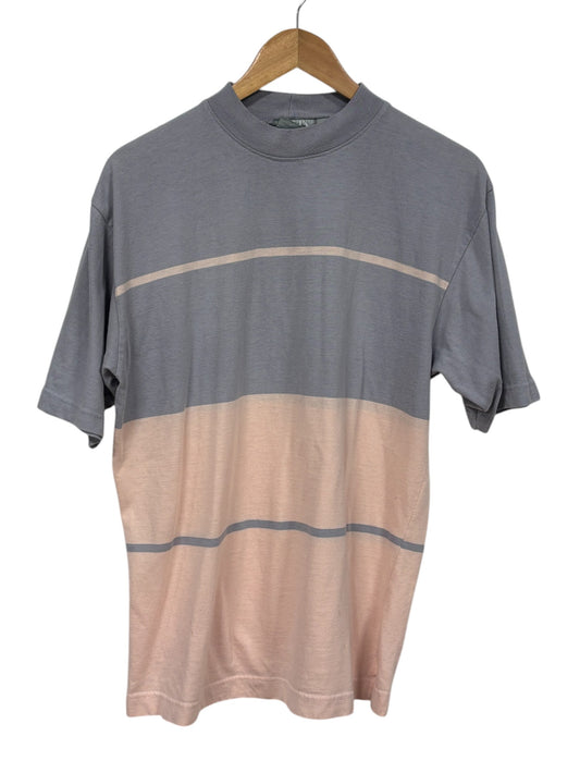 Vintage Levi's Color Block Striped Blue Pink Tee Size Large