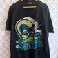 Vintage 90's St. Louis Rams Helmet NFL Logo Graphic Tee Size XL