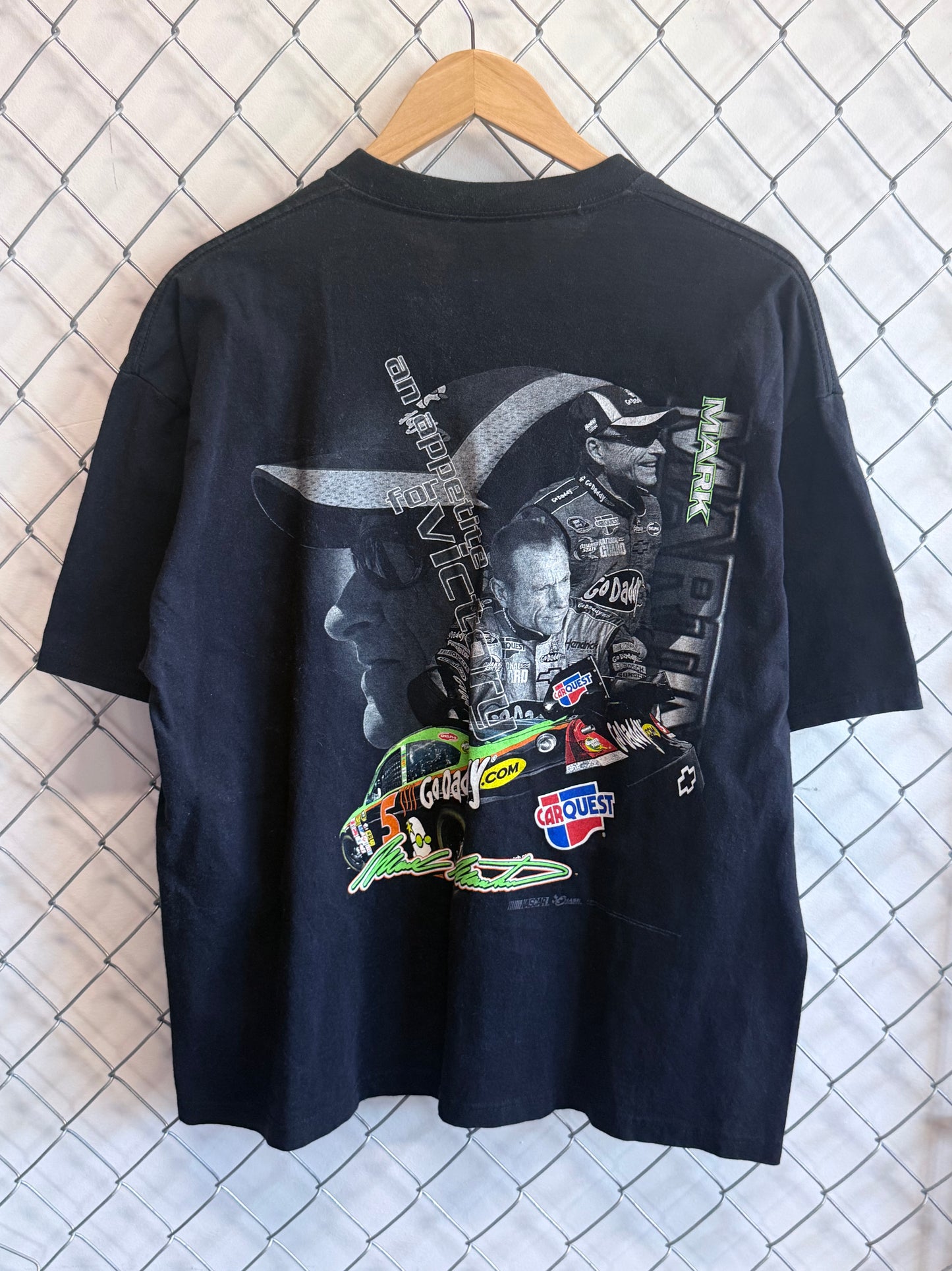 Vintage Y2K NASCAR Mark Martin Racing Graphic Tee Size XL