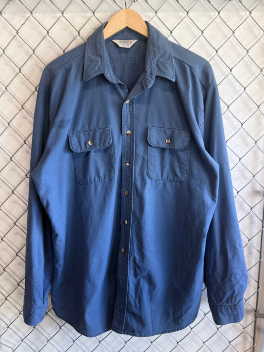 Vintage 90's Five Brother Blue Button Up Long Sleeve Shirt Size XL