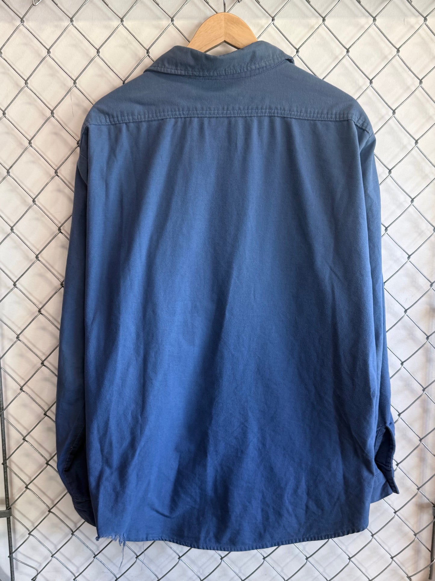 Vintage 90's Five Brother Blue Button Up Long Sleeve Shirt Size XL