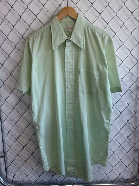 Vintage 70's Arrow Kent Collection Short Sleeve Button Up Shirt Size Large