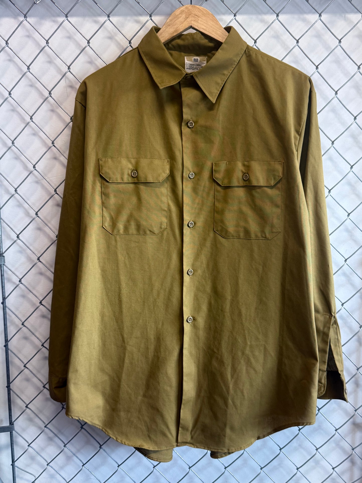 Vintage 70's Big Mac Penneys Long Sleeve Button Up Shirt Size XL