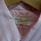 Vintage 70's Arrow Kent Collection Pink Striped Button Up Shirt Size Large