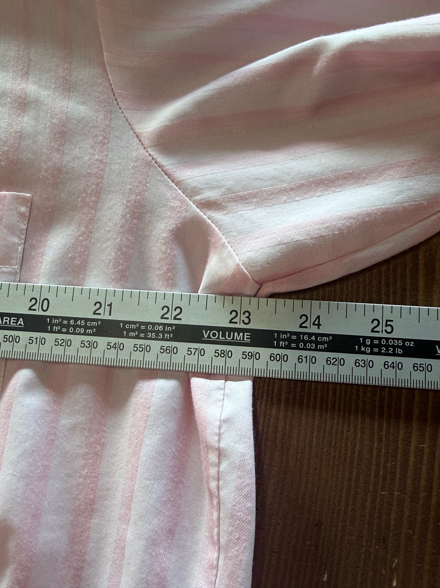 Vintage 70's Arrow Kent Collection Pink Striped Button Up Shirt Size Large