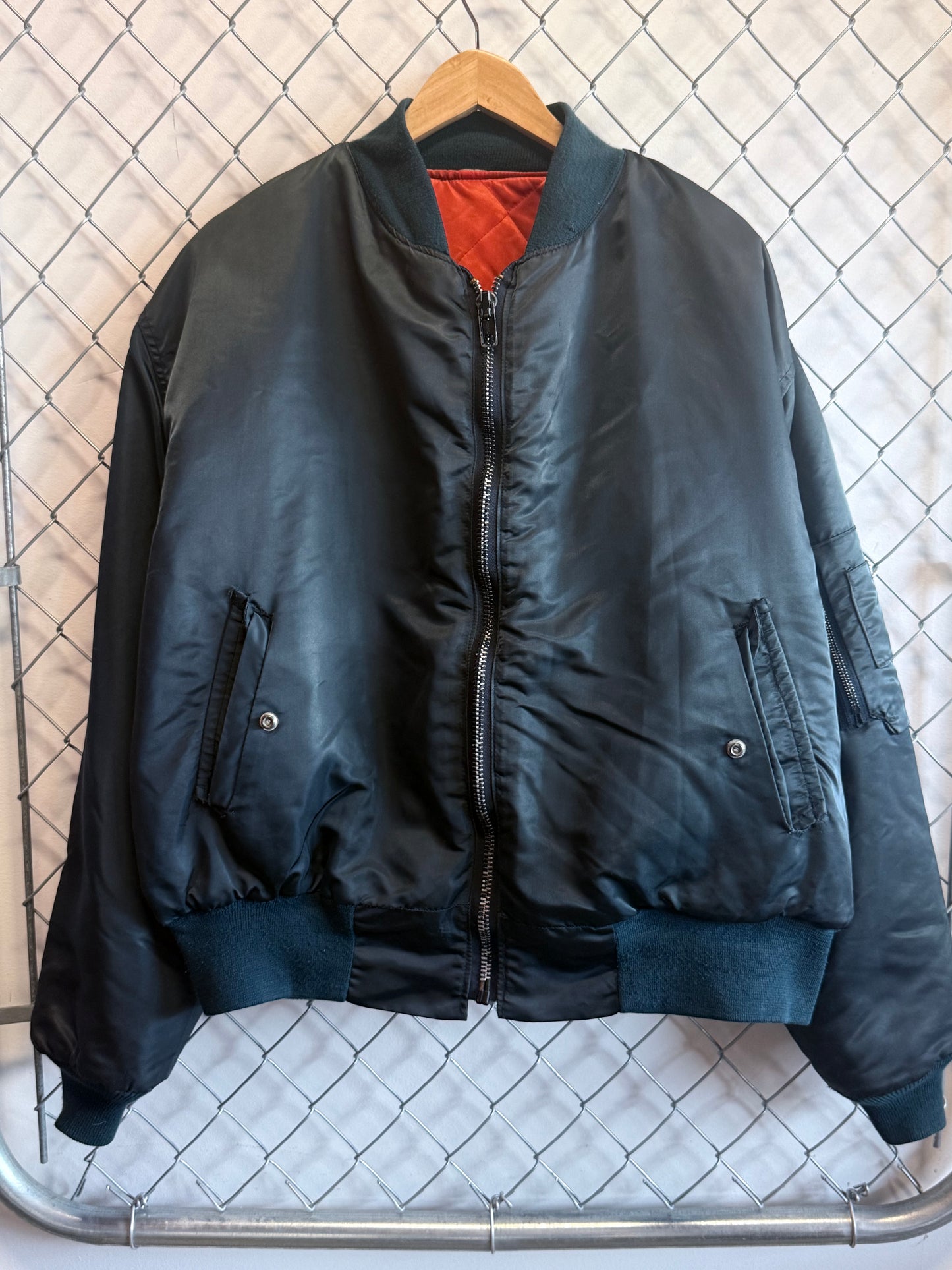Vintage 70's Alpha Industries MA-1 Bomber Flight Military Jacket Size XL