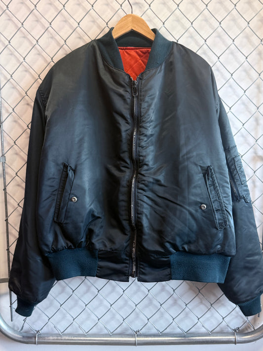 Vintage 70's Alpha Industries MA-1 Bomber Flight Military Jacket Size XL