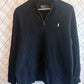 Polo Ralph Lauren Black Quarter Zip Sweater Size Large