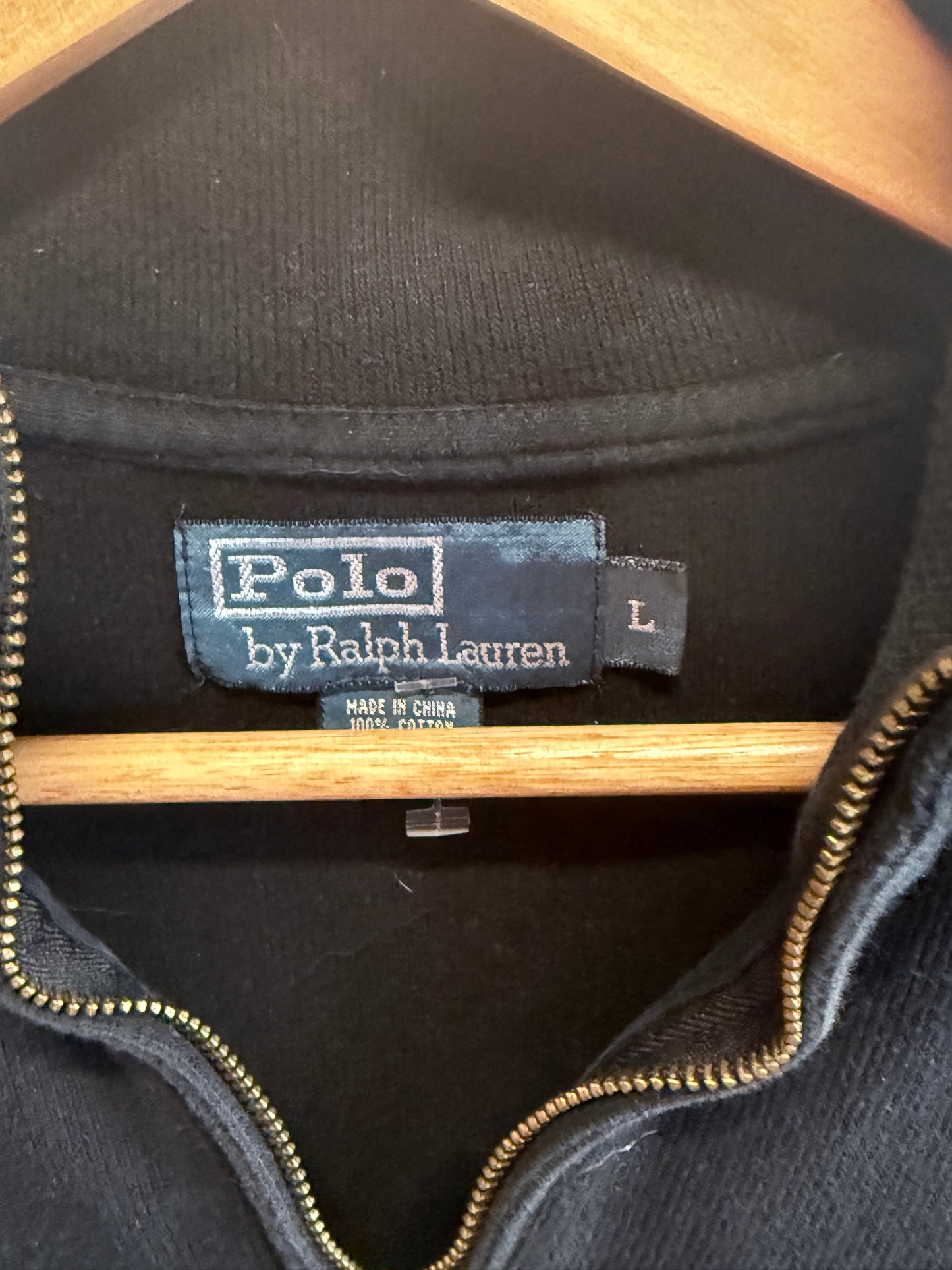 Polo Ralph Lauren Black Quarter Zip Sweater Size Large