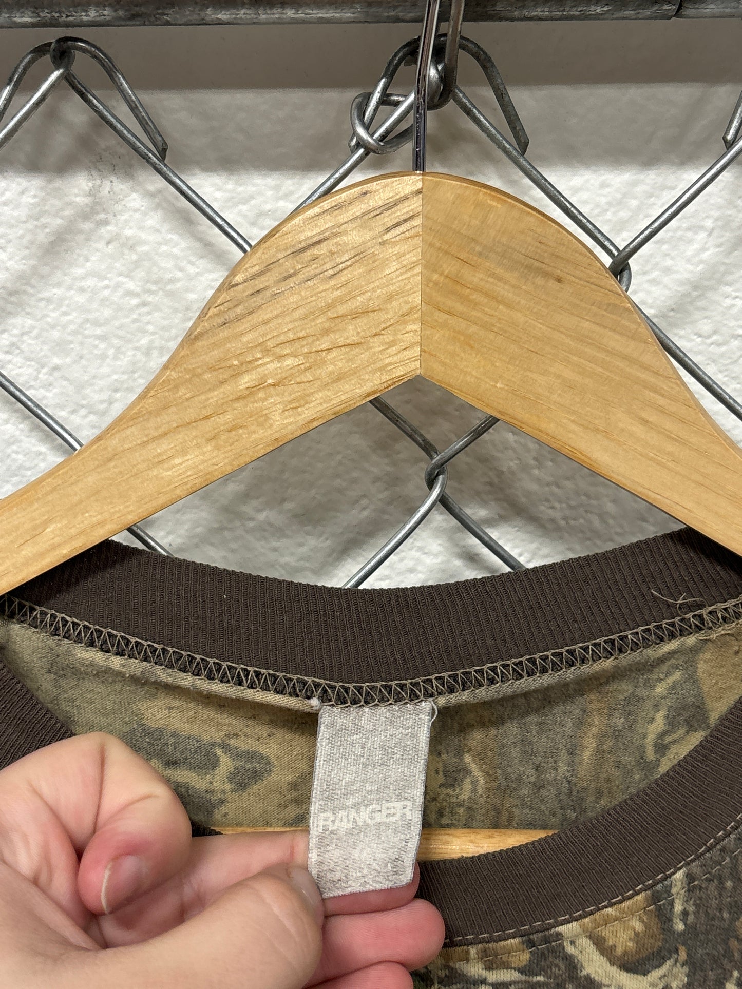 Vintage Woodland Camo Long Sleeve Shirt Size Large